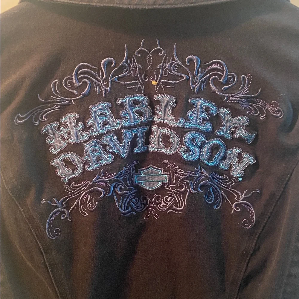 Harley-Davidson Black Embroidered Collar Shirt - Picture 4 of 6